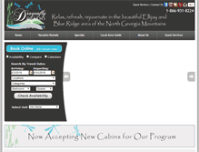 Tablet Screenshot of dragonflycabinrentals.com